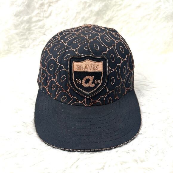 Atlanta Braves COOPERSTOWN COLLECTION Fitted Cap 24K button wool cashmere sz 7.5 - Picture 1 of 7